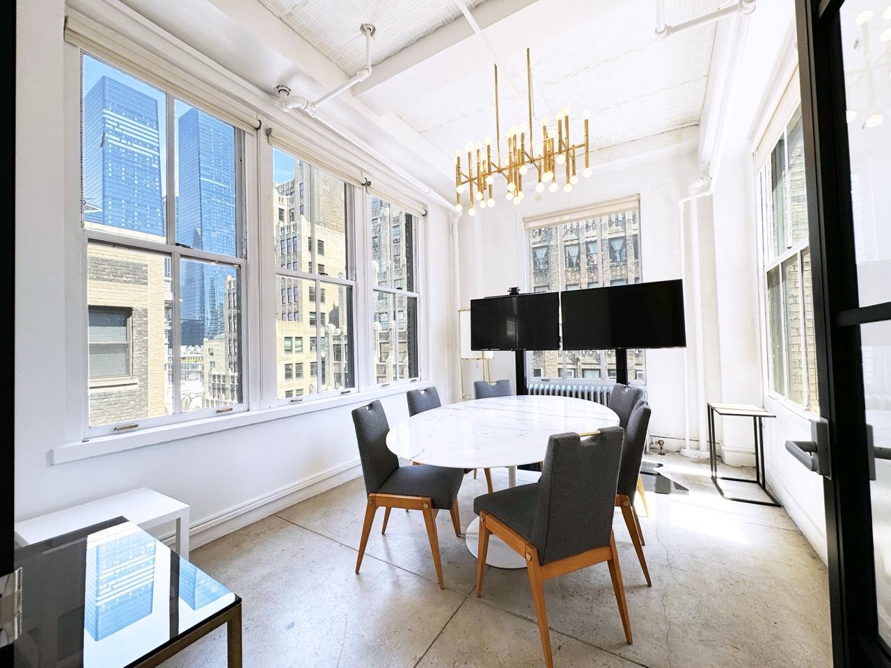 Bright office space with modern fixtures