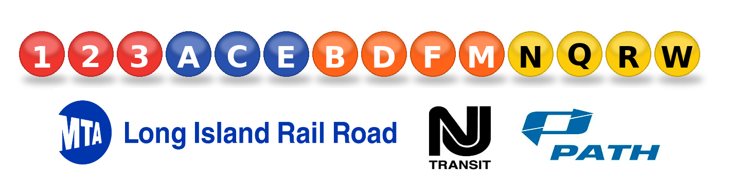 Nearby subway lines and transit options